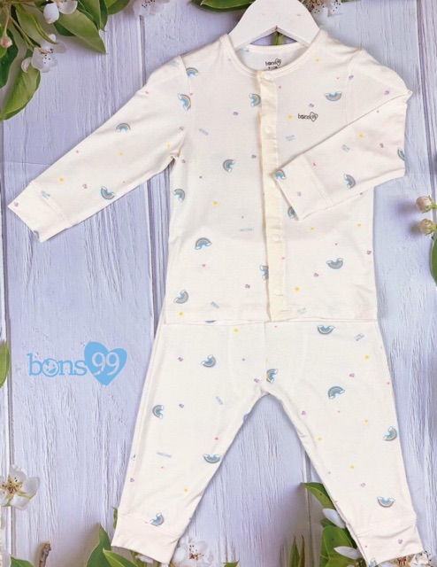 Giảm 50%Bộ dài tay cài giữa quần dài hãng Bons99 chất liệu sợi tre cho bé!