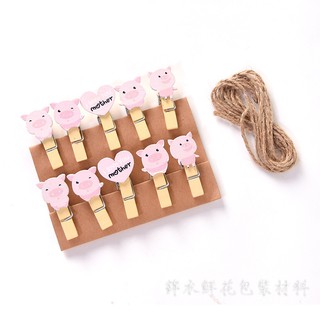 SET KẸP GỖ TRANG TRÍ ( tặng dây dù tùy mẫu)
