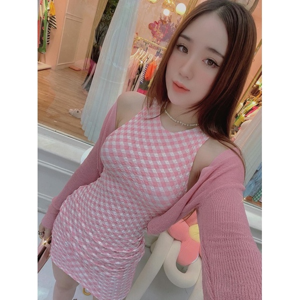 ĐẦM BODY CARO XỐP NHĂN