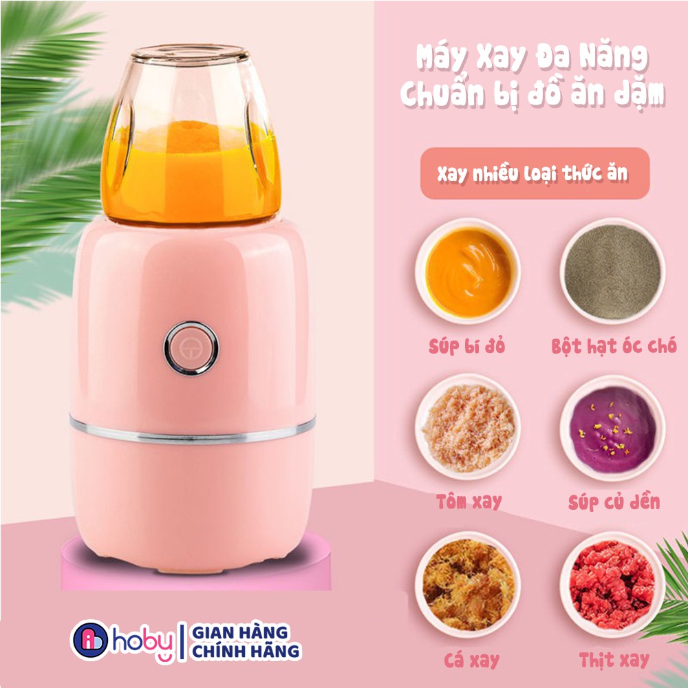 Máy Say Sinh Tố Mini Cầm Tay Đa Năng HOBY200 - Máy xay cho bé ăn dặm, xay bột khô, xay thịt, cháo, tỏi ớt, thực phẩm