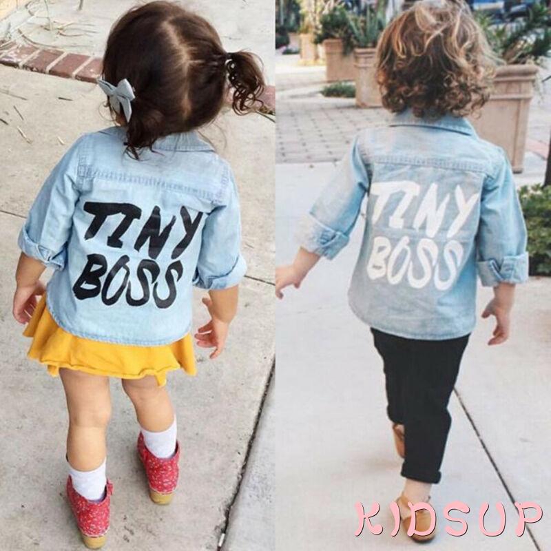 Áo Khoác Denim Tay Dài Cổ Bẻ In Họa Tiết Thời Trang Cho Bé Gái