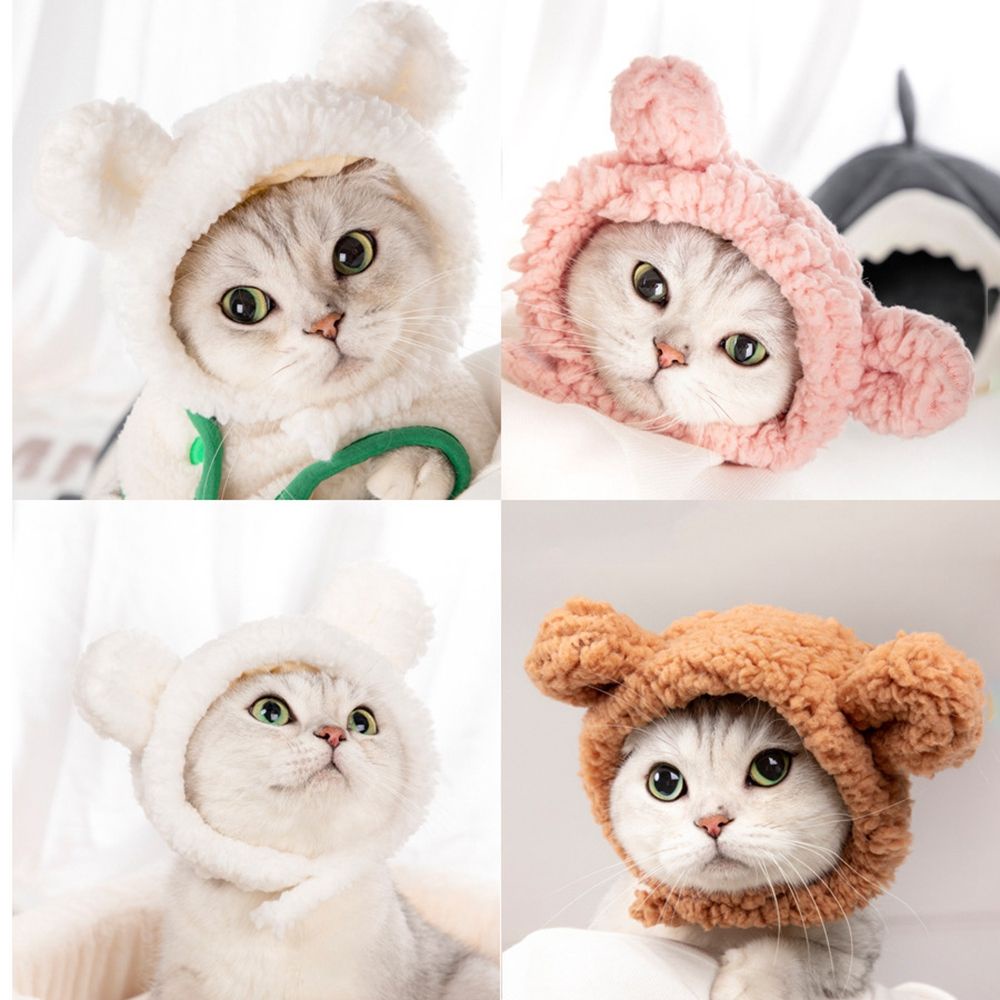 Phụ kiện chó mèo Mũ bông tai gấu hồng cosplay cho thú cưng đủ các size siêu cute