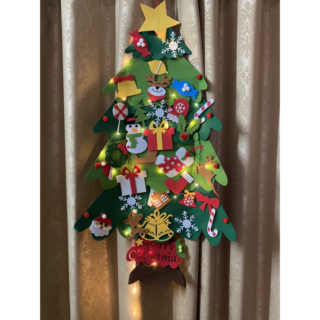 Cây Thông Noel Vải Nỉ Cây Thông Noel 42 Chi Tiết Loại 1 (Tặng Đèn Nháy 110x70cm)