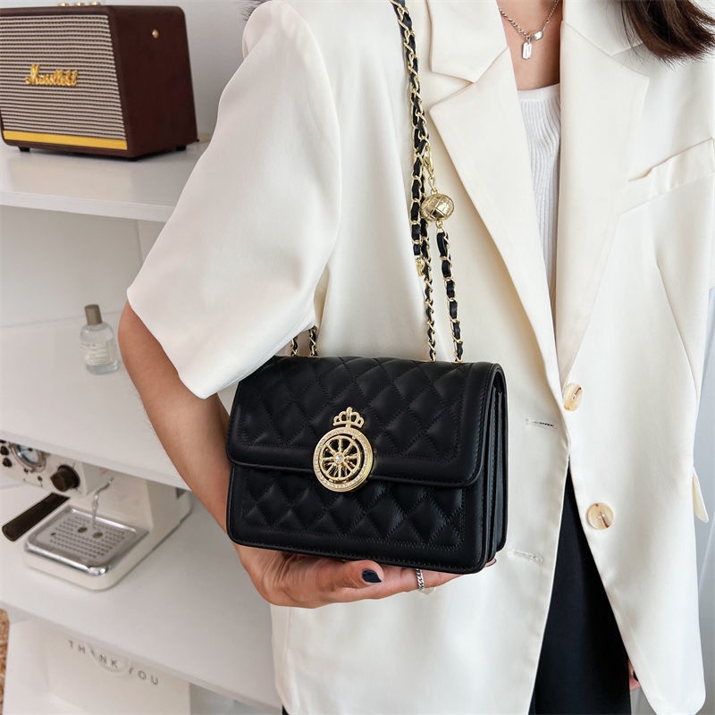 Túi Đeo Chéo Hình Vuông Nhỏ Họa Tiết Kim Cương Phong Cách Mới Mùa Hè Cho Nữ