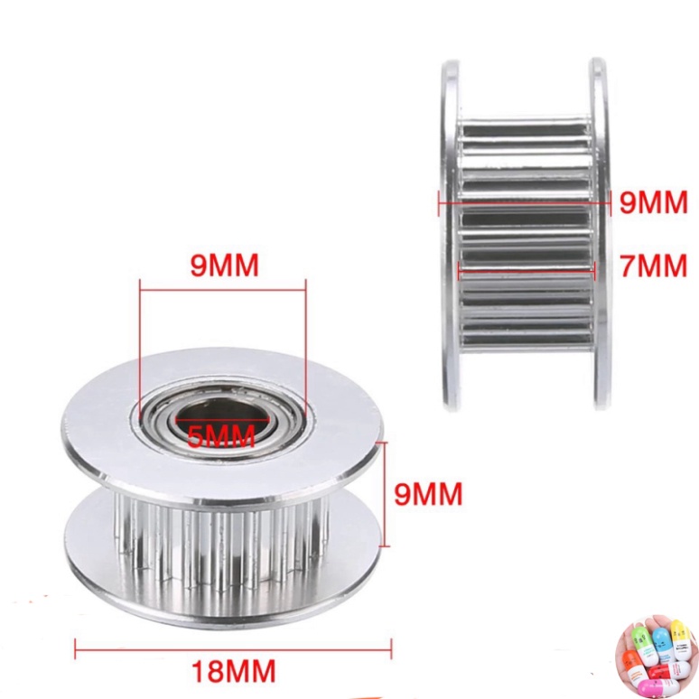 Ròng rọc có vòng bi trục 5mm rãnh 6mm