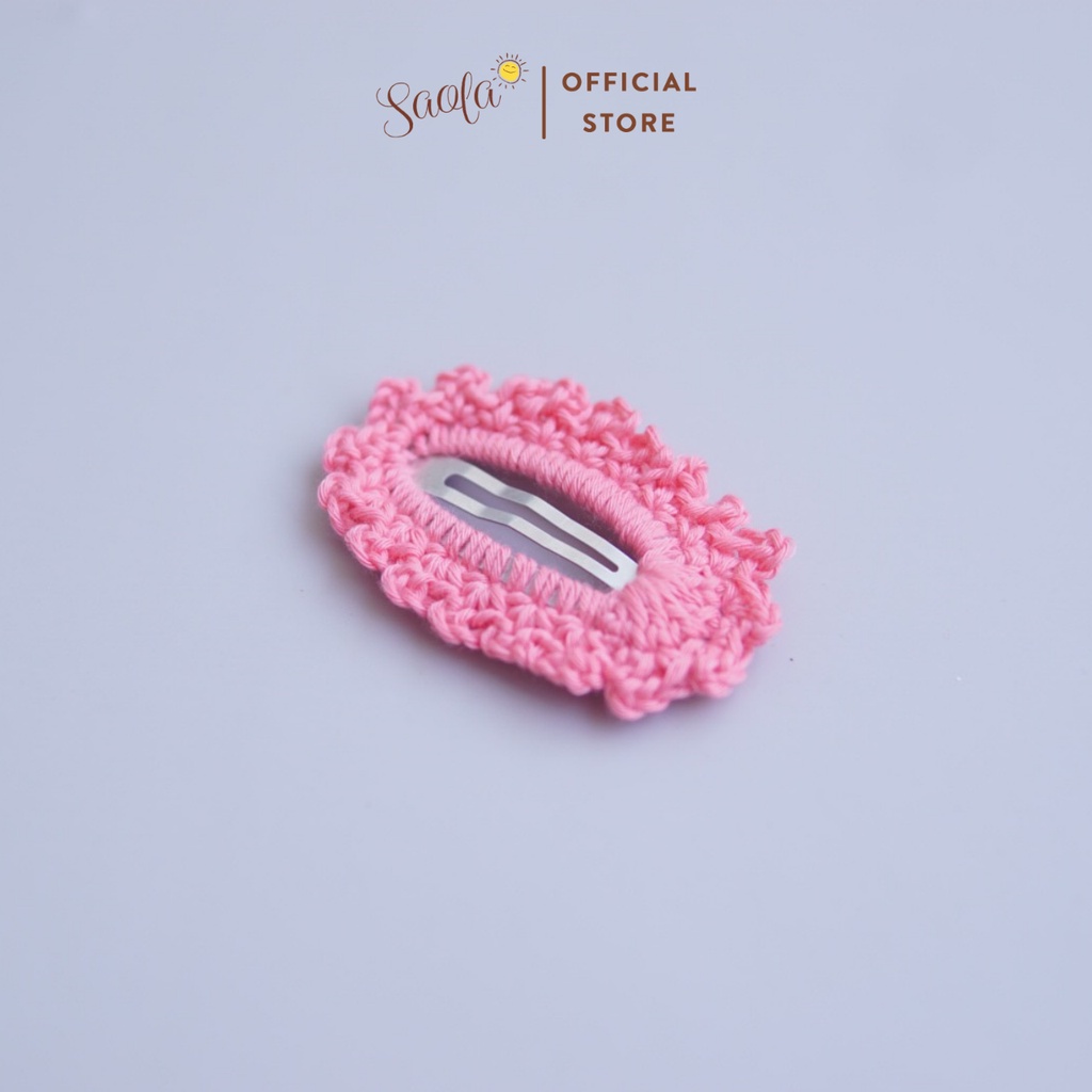 Kẹp tóc Mái Đan Len Đơn Sắc Handmade Cho Bé Phong Cách Hàn Quốc Xinh Xắn SAOLA KIDS CLOTHING HP011