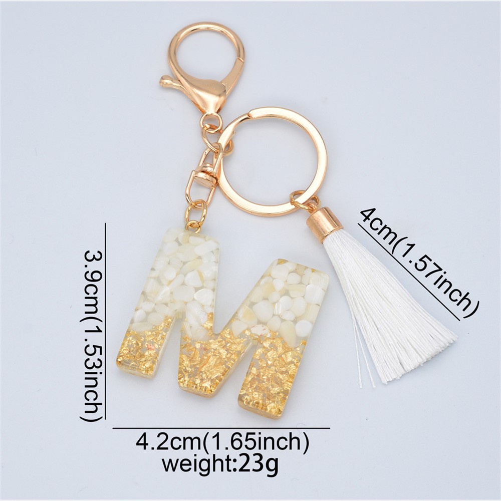 1 Móc Khóa Hình Chữ Cái Tiếng Anh Màu Vàng Gradient Resin Lấp Lánh