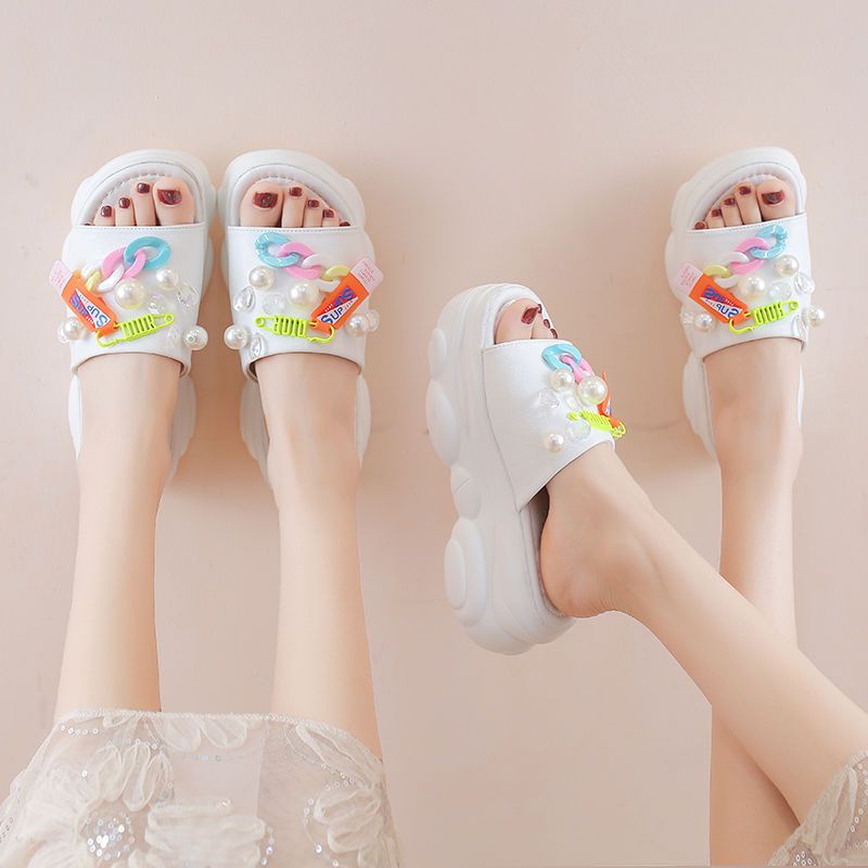 Dép Đế Xuồng Dày Dặn Tăng Chiều Cao Thời Trang Đi Biển Dành Cho Nữ