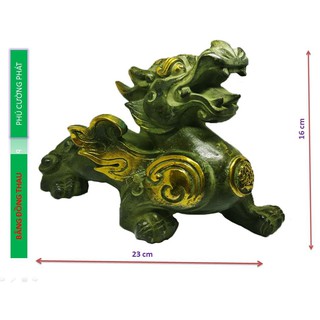 Tượng Tỳ Hưu Như Ý đồng lên men xanh chất liệu bằng đồng thau