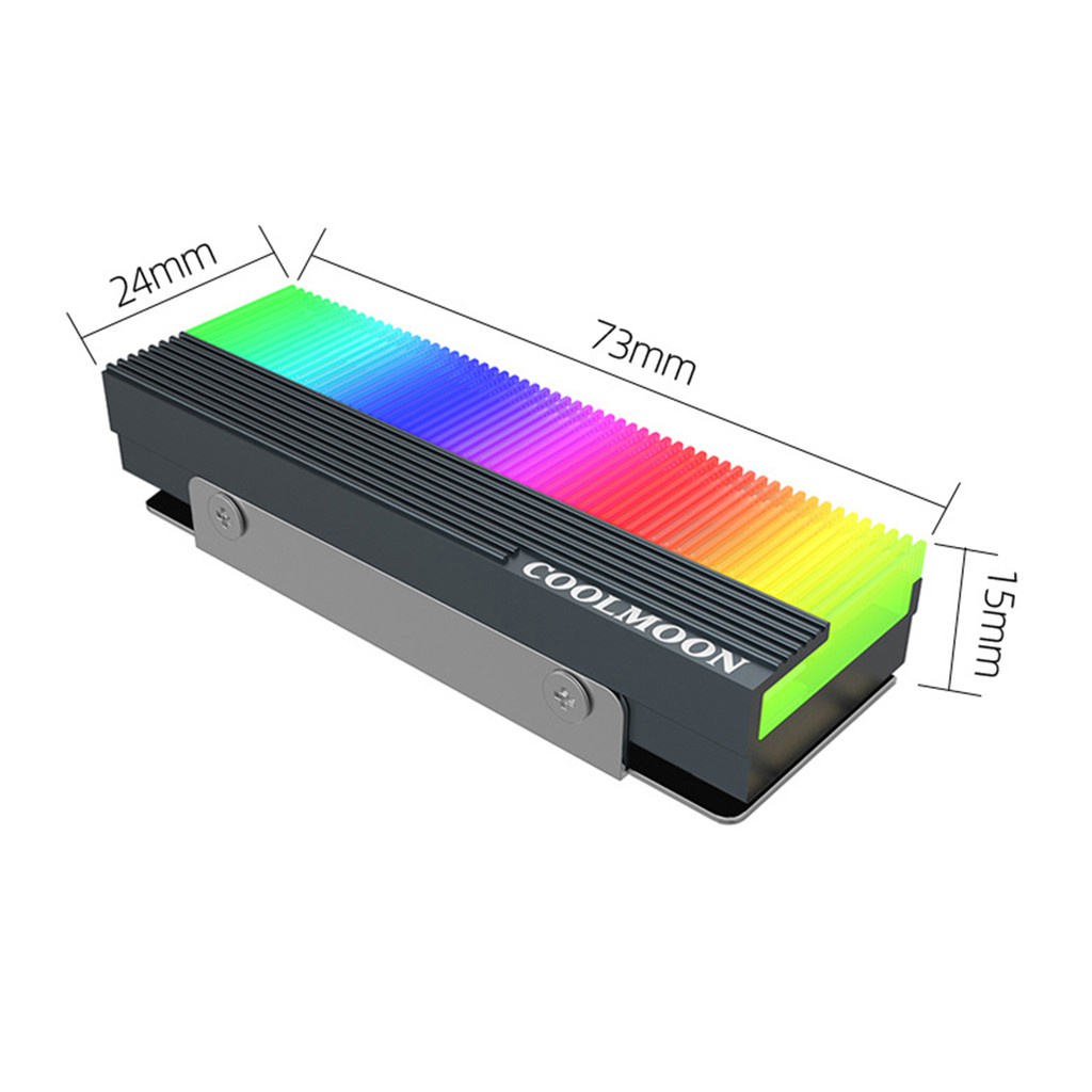 Bộ tản nhiệt ổ cứng COOLMOON M73S ARGB giúp làm mát cho ổ cứng thể rắn SSD M2 SSD M.2 2280 | BigBuy360 - bigbuy360.vn