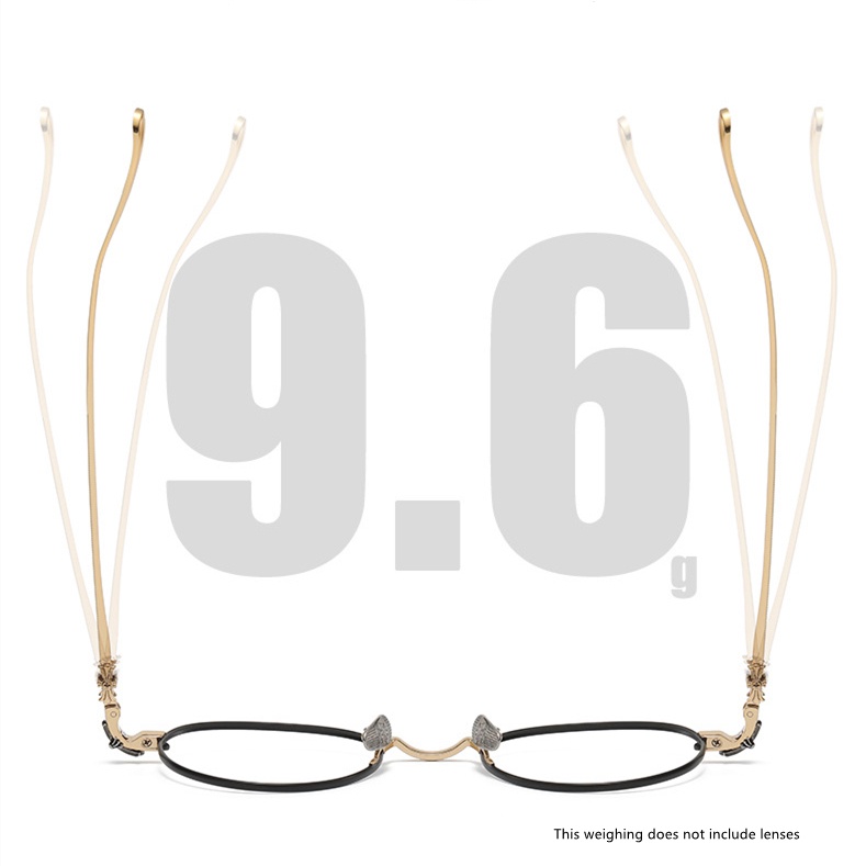 Chrome * Mắt Kính Hình Oval Boston Bằng Titan Nguyên Chất Siêu Nhẹ Thoải Mái Phong Cách Hoài Niệm +