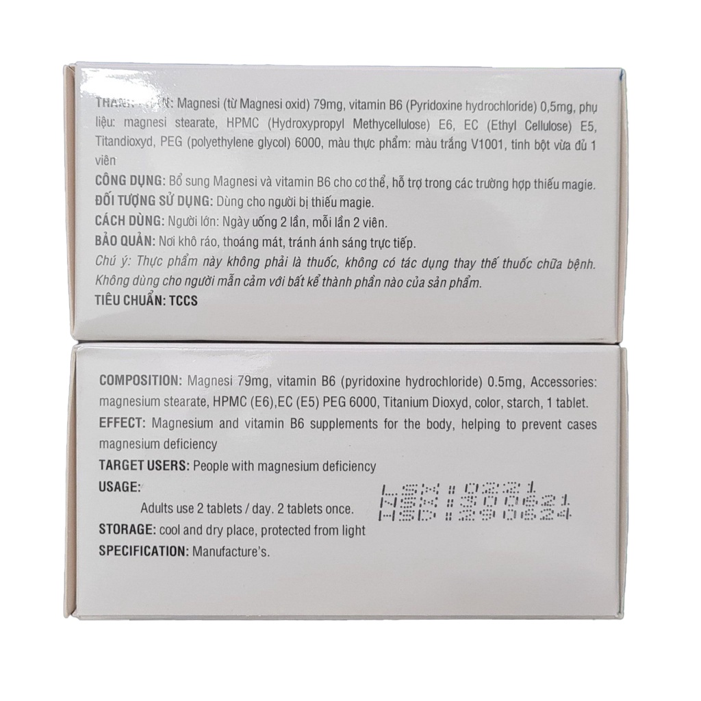 Magnesi B6 hộp 100 viên - Bổ sung magie và vitamin B6 cho cơ thể