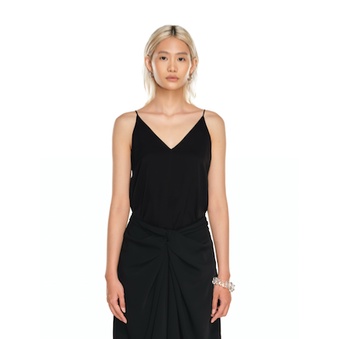Áo lụa đen hai dây Aspirin Matte Silk Camisole