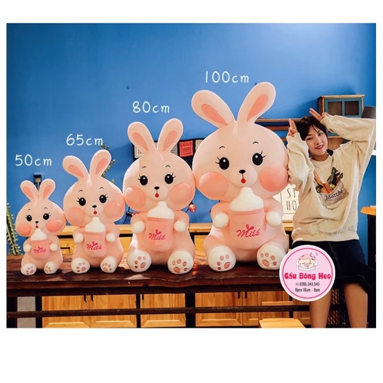 Thỏ Bông Ôm Bình Sữa Siêu To