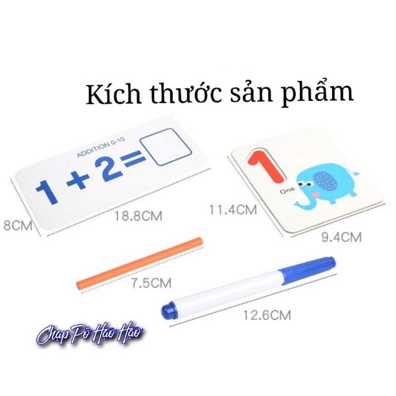 ĐỒ CHƠI TOÁN HỌC MONTESSORI - BỘ THẺ HỌC SỐ ĐẾM/PHÉP TÍNH KÈM QUE TÍNH CHO BÉ