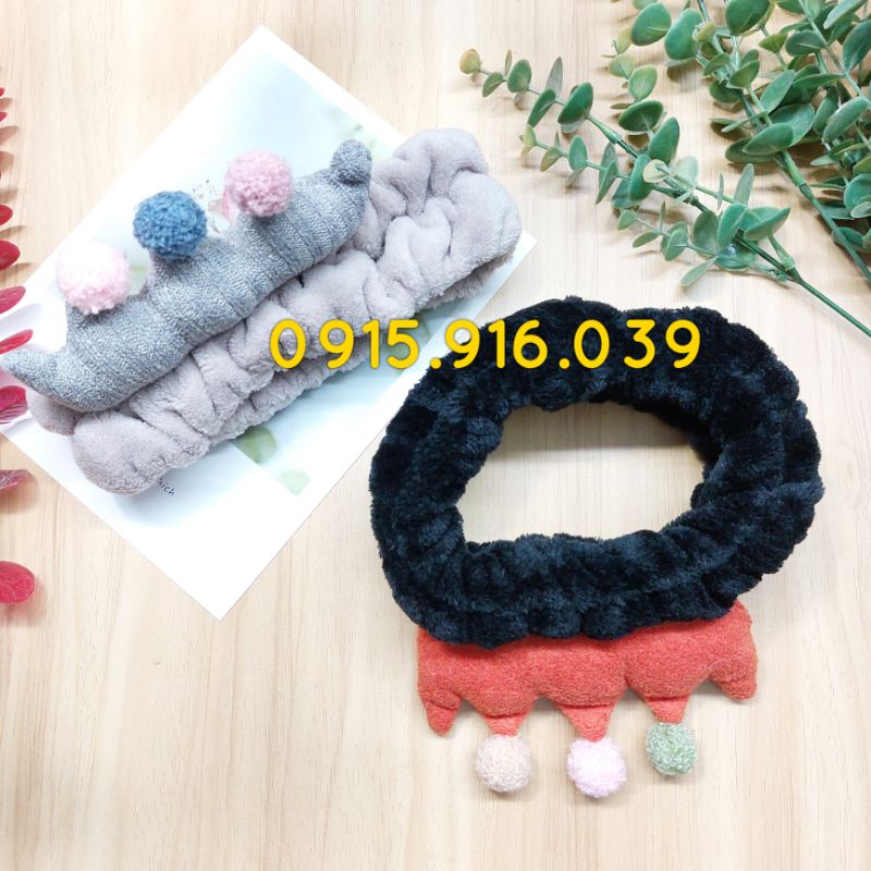 Băng đô rửa mặt pastel, chất vải dày mềm mịn