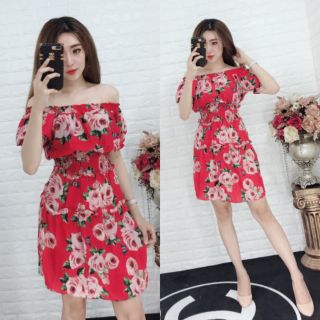 Đầm xoè bẹt vai cao cấp