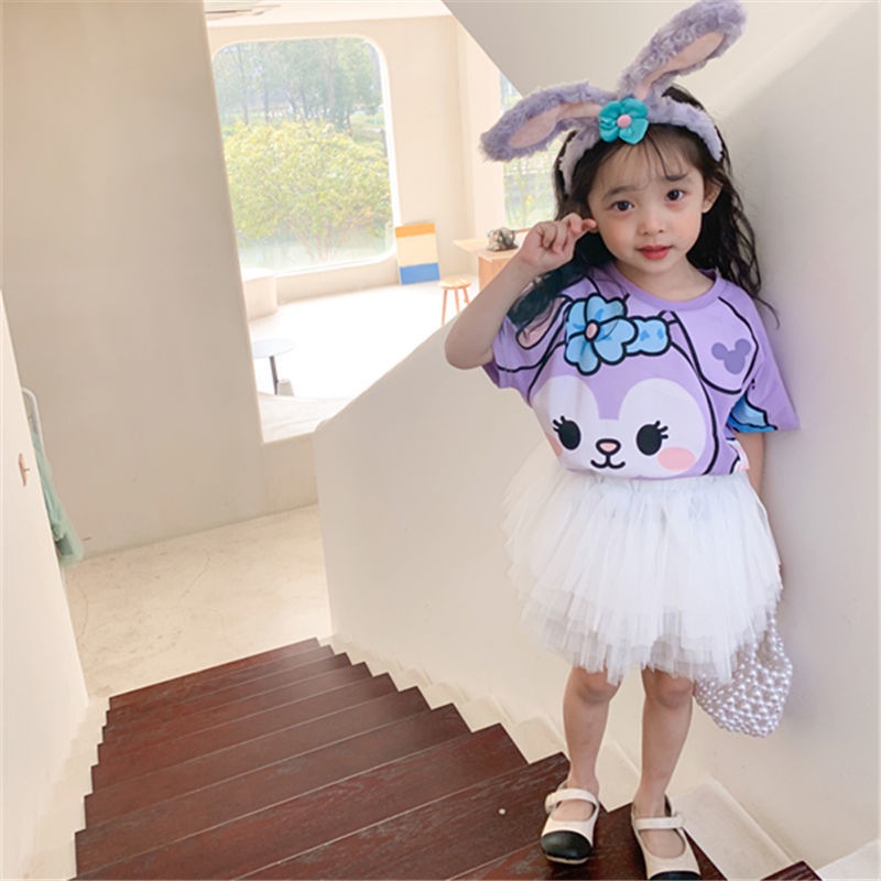 Áo Thun Ngắn Tay Họa Tiết Thỏ Hoạt Hình Thời Trang Mùa Hè Hàn Quốc Dành Cho Trẻ