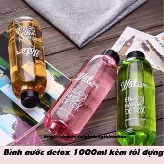 Bình nước Detox 1000ml kèm túi đựng siêu đẹp