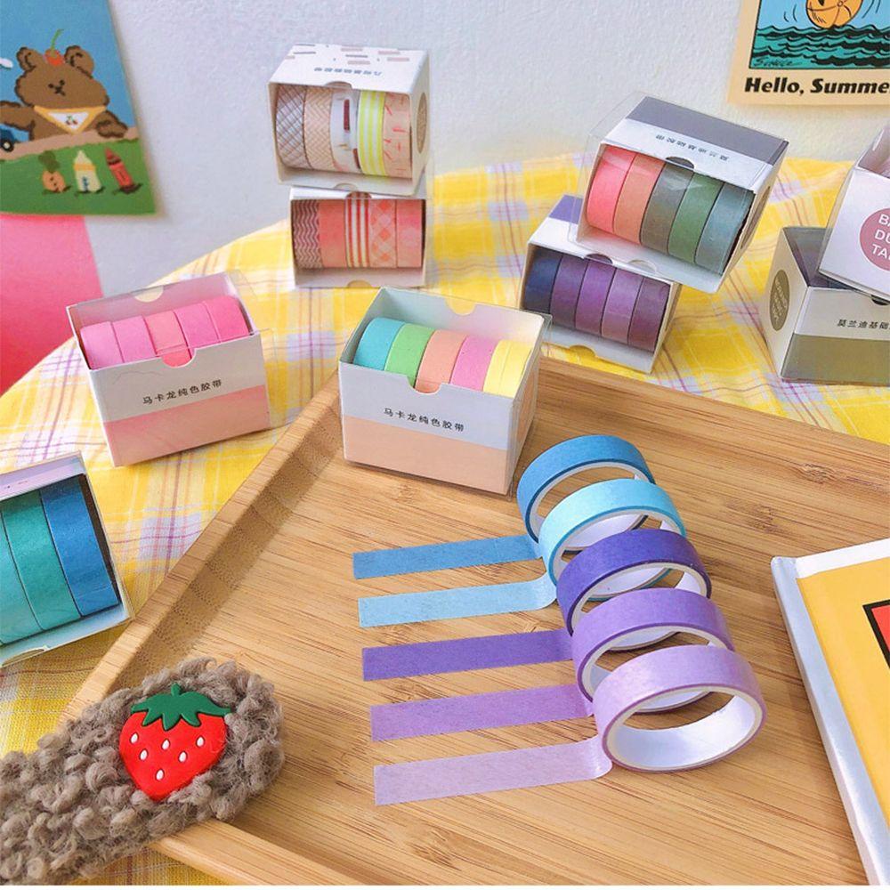 YOLA Bộ Cuộn Băng Dính Washi Họa Tiết Hoạt Hình Trang Trí Sổ Tay DIY
