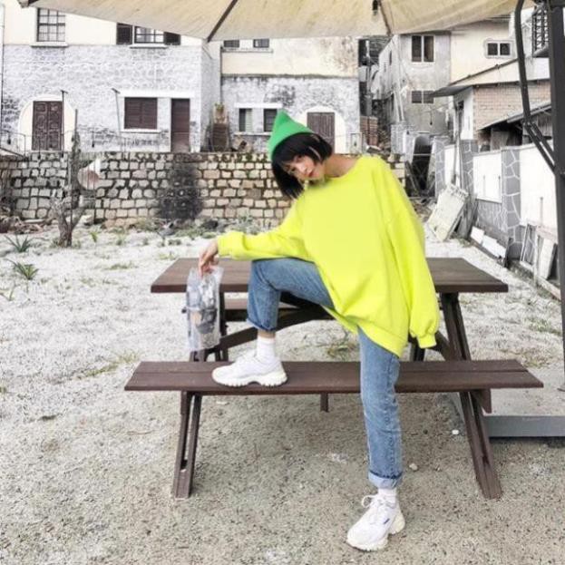 Áo SWEATER Trơn XANH CHUỐI UNISEX