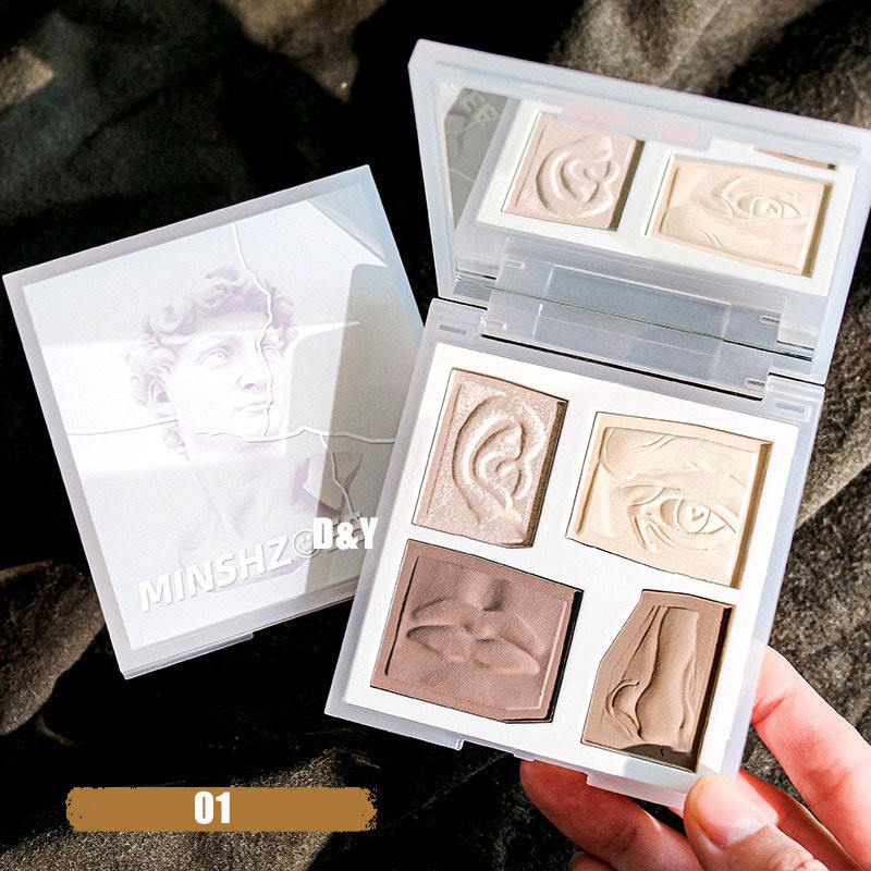 [Hàng mới về] Bảng phấn trang điểm Minshzee 4 màu 3 trong 1 dùng tạo khối tự nhiên | BigBuy360 - bigbuy360.vn