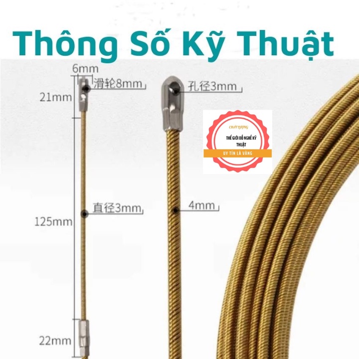 Dây mồi đầu bánh xe đường kính 4mm thép siêu bền,tặng kèm 1 dây buộc dây điện m