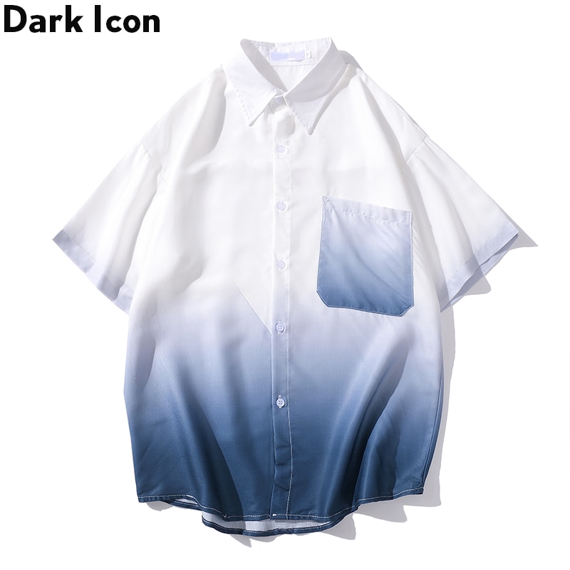 Áo sơ mi nam màu gradient có túi phía trước thời trang hè Hawaii 2020 | BigBuy360 - bigbuy360.vn