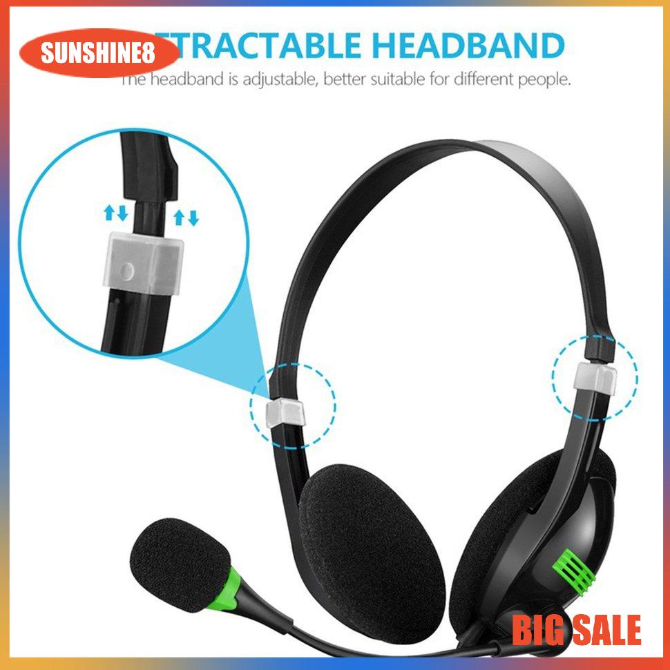 【SUN】3.5MM Audio Headset Lightweight Gaming Laptop PC Earplugs Wired Headset