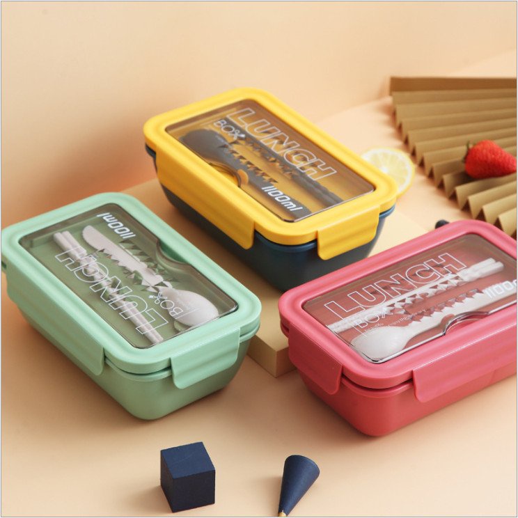 Hộp cơm văn phòng giữ nhiệt Lunch Box 850ml-1000ML tặng kèm muỗng thìa cao cấp an toàn sức khỏe sử dụng được lò vi sóng