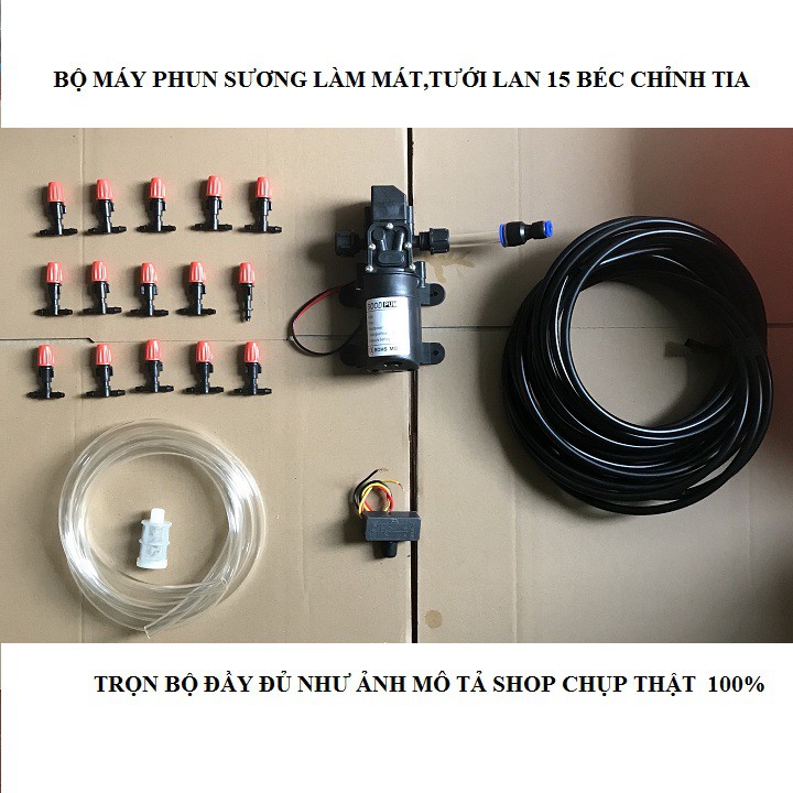 (COMBO) máy phun sương làm mát,tưới lan 15 béc phun sương