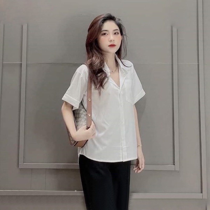 Áo sơ mi trắng nữ côc tay basic thiết kế đơn giản trẻ trung A552 SUTANO