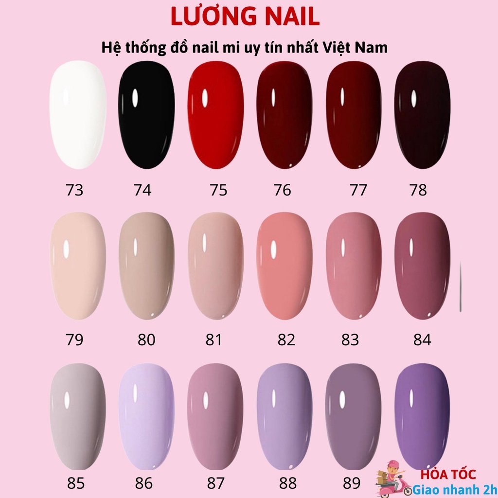 Sơn Gel Mladea Màu Đen Trắng Đỏ Mận Đỏ Tươi Tím Hoa Cà Mã 73 Đến 90