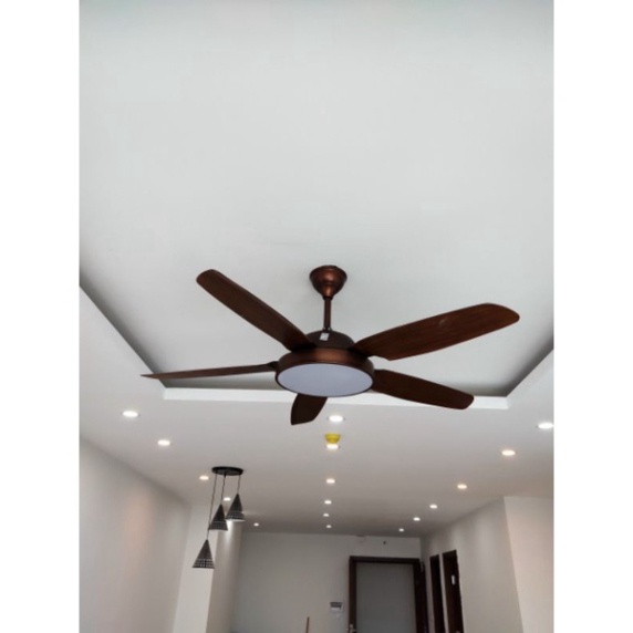 {Ảnh thật - BH 5 năm } Quạt trần đèn led 3 màu as hiện đại, động cơ DC lõi đồng, đảo chiều hút ẩm, ĐK từ xa GER90 DT