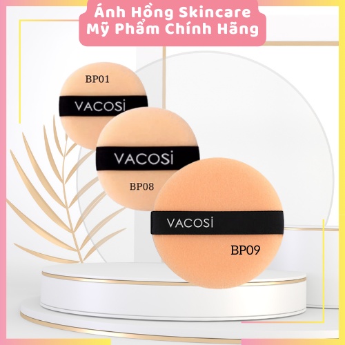 Bông phấn khô tròn size nhỏ - trung - lớn VACOSI ROUND PUFF BP01,BP08,BP09