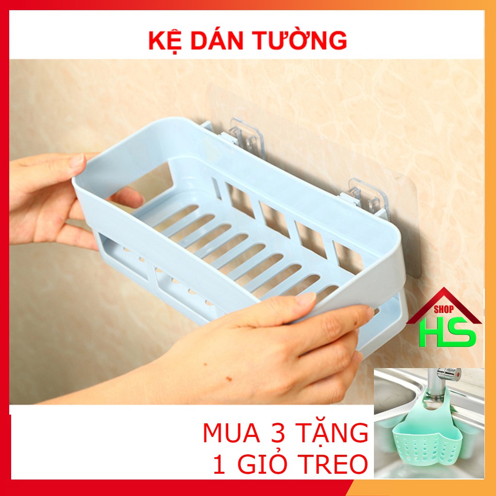 Kệ để đồ dán tường siêu dính - [MUA 3 tặng 1 GIỎ TREO BỒN RỬA BÁT]