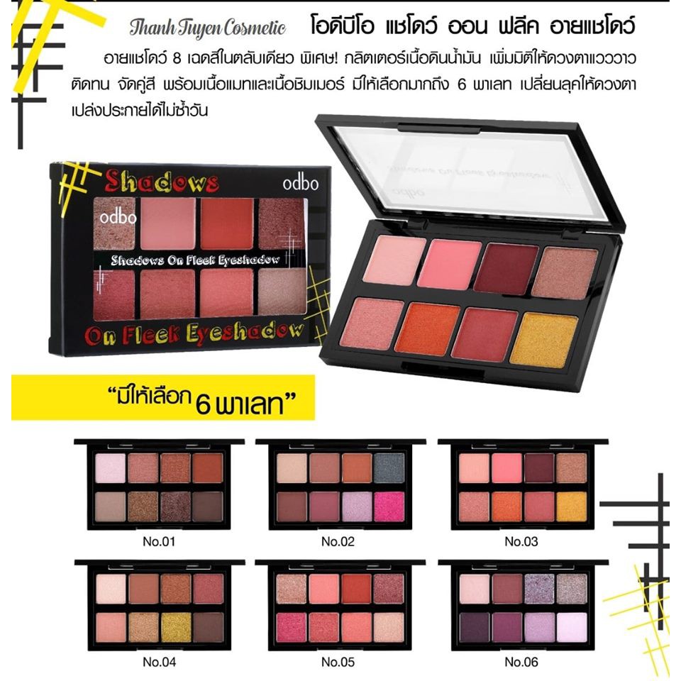 Phấn mắt 8 Ô Odbo Shadows On Fleek Eyeshadow OD278