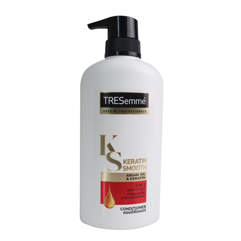 Dầu xả tái tạo tóc hư tổn TRESEMME Argan Thái Lan 425ml - chai màu trắng đỏ - Keratin smooth