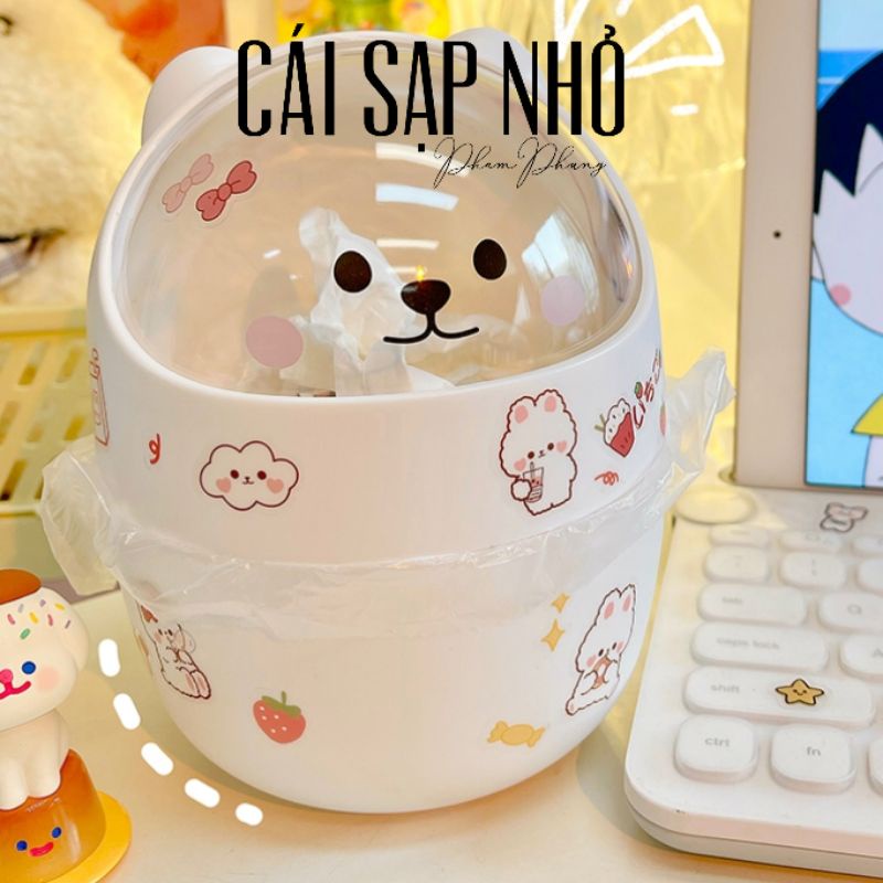 Thùng rác mini tiện lợi dễ thương , cắm bút, đựng son và đa năng