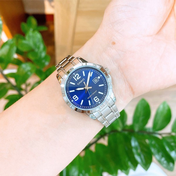 Đồng hồ đôi nam nữ dây kim loại Casio Anh Khuê MTP/LTP V004D-2B