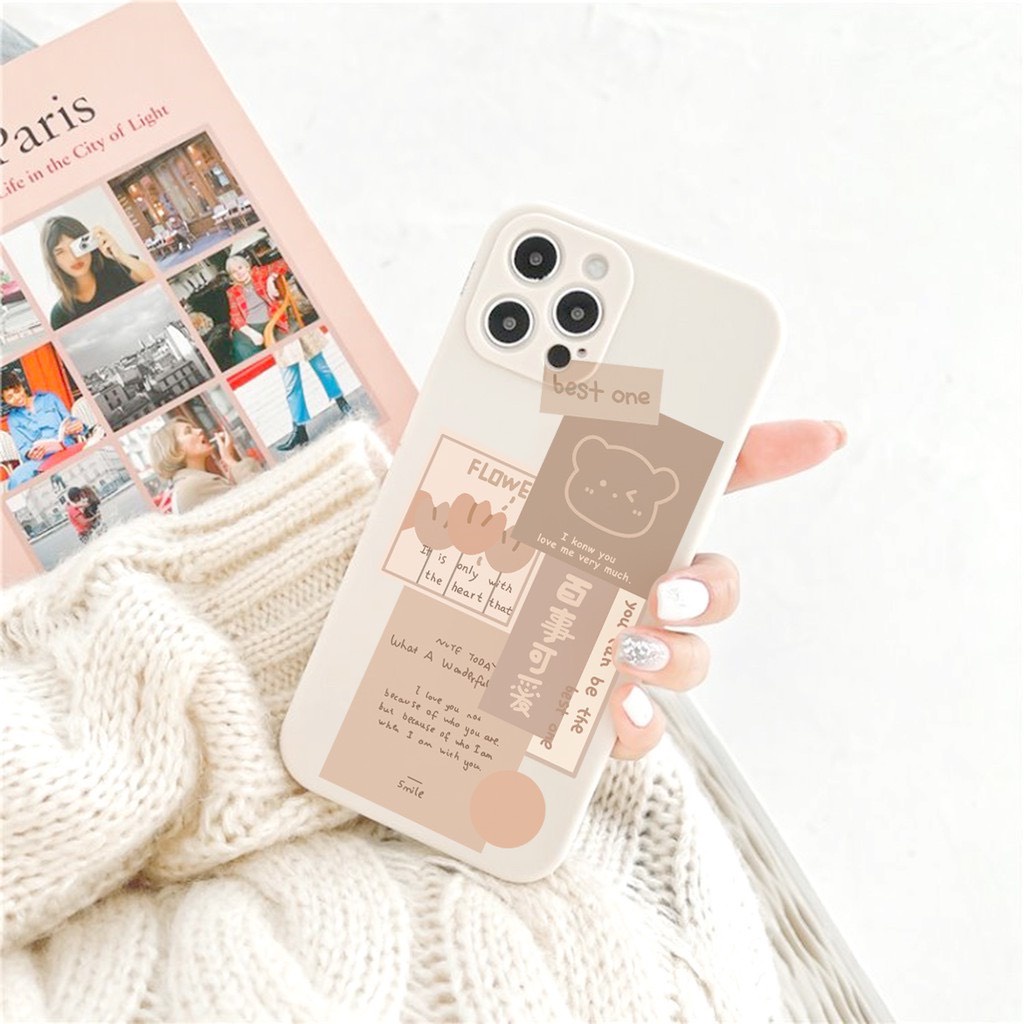 Ốp Lưng Iphone Gấu Best One Cạnh Vuông,Bảo Vệ Camera 7plus,8plus,x,xs,xsmax,11,11,promax,12,12promax,13,13promax