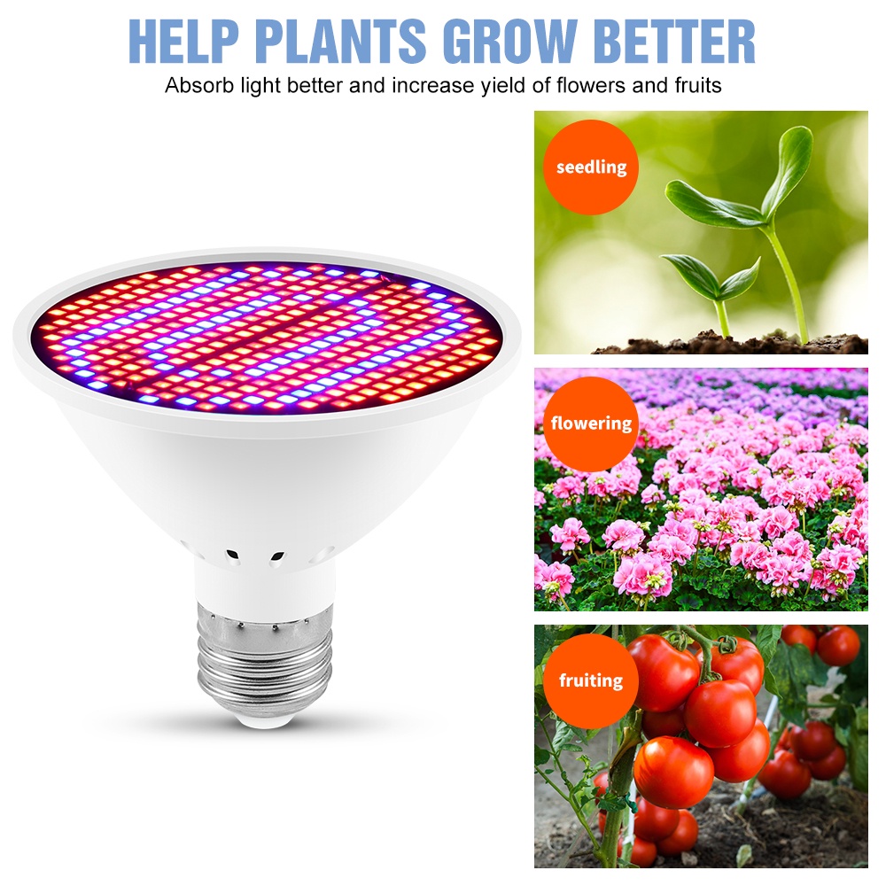 Bóng Đèn LED Trồng Cây E27 220V Uv Kích Thích Tăng Trưởng Cho Cây Cảnh