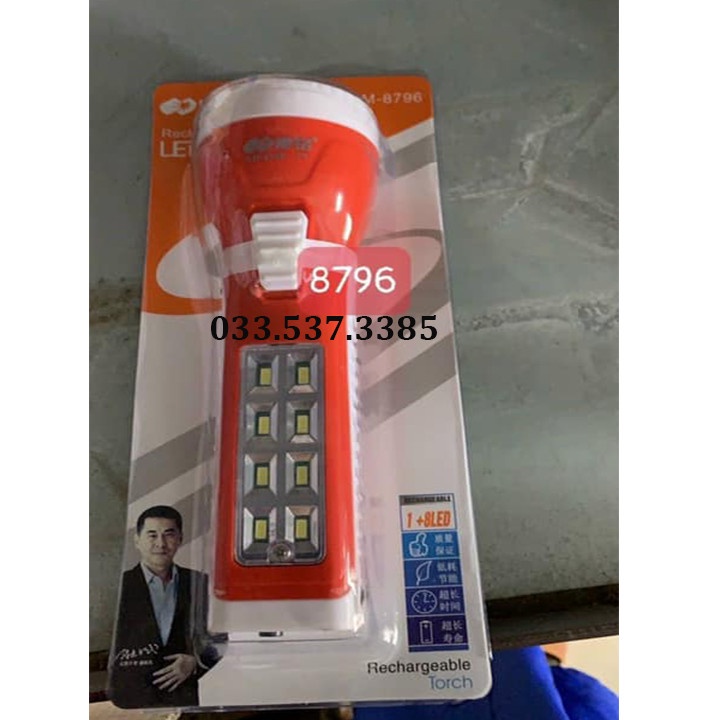 Đèn pin sạc, đèn pin cắm trại KM 8796 thiết kế nhỏ gọn độ bền cao