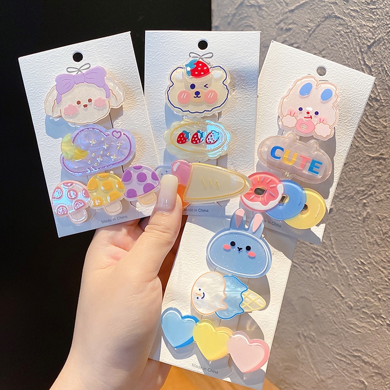 Kẹp Tóc Siêu Dễ Thương Phong Cách Hàn Quốc Dành Cho Bé Gái