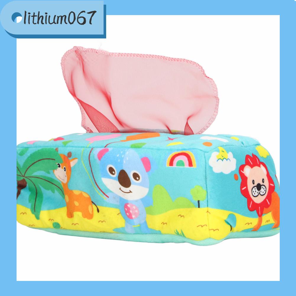 Lithium067 Hộp khăn giấy sang trọng Đồ chơi An toàn Vui vẻ Giáo dục Phát triển giác quan cho trẻ sơ sinh đồ em Quà tặng