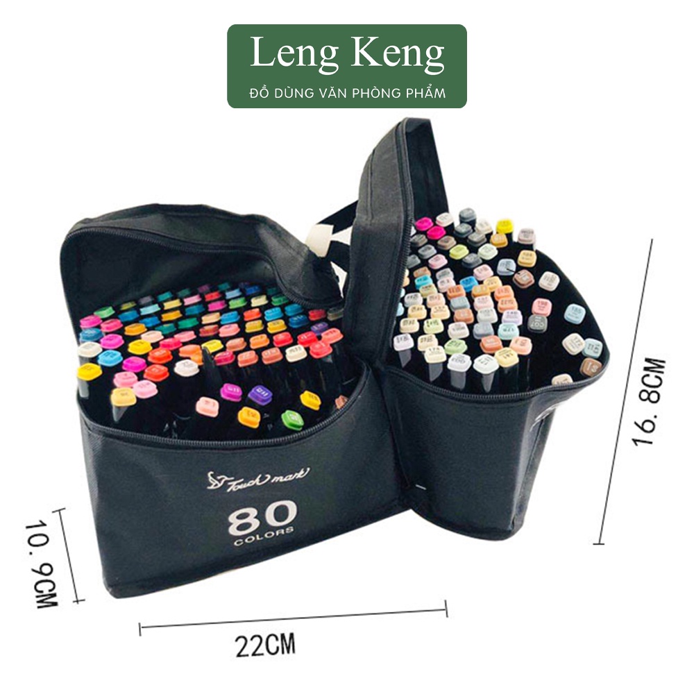 Bút dạ Marker Touch 48 màu văn phòng phẩm LENG KENG kèm túi vải họa cụ vẽ tranh B09