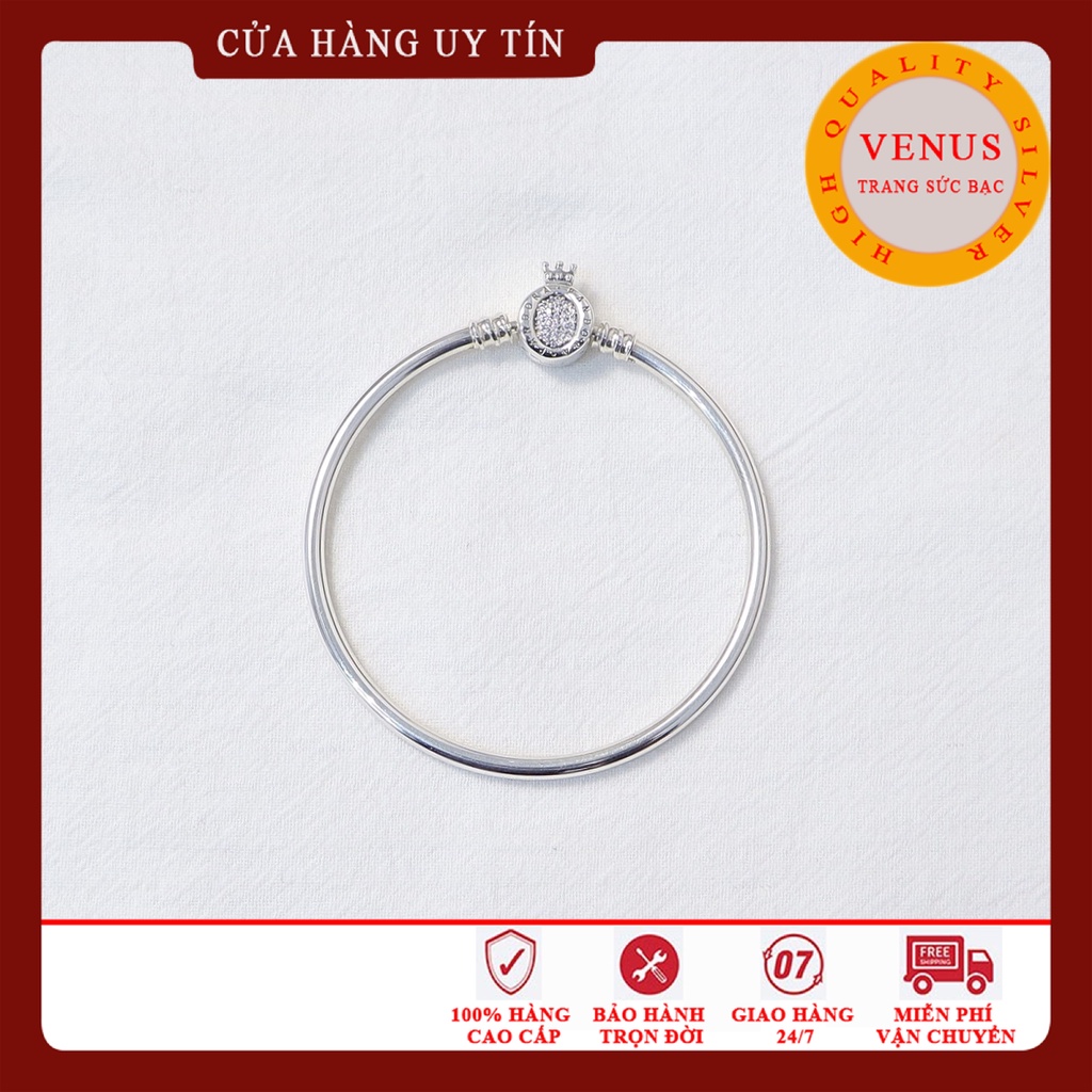 Vòng cứng khóa vương miện- Trang sức bạc VENUS