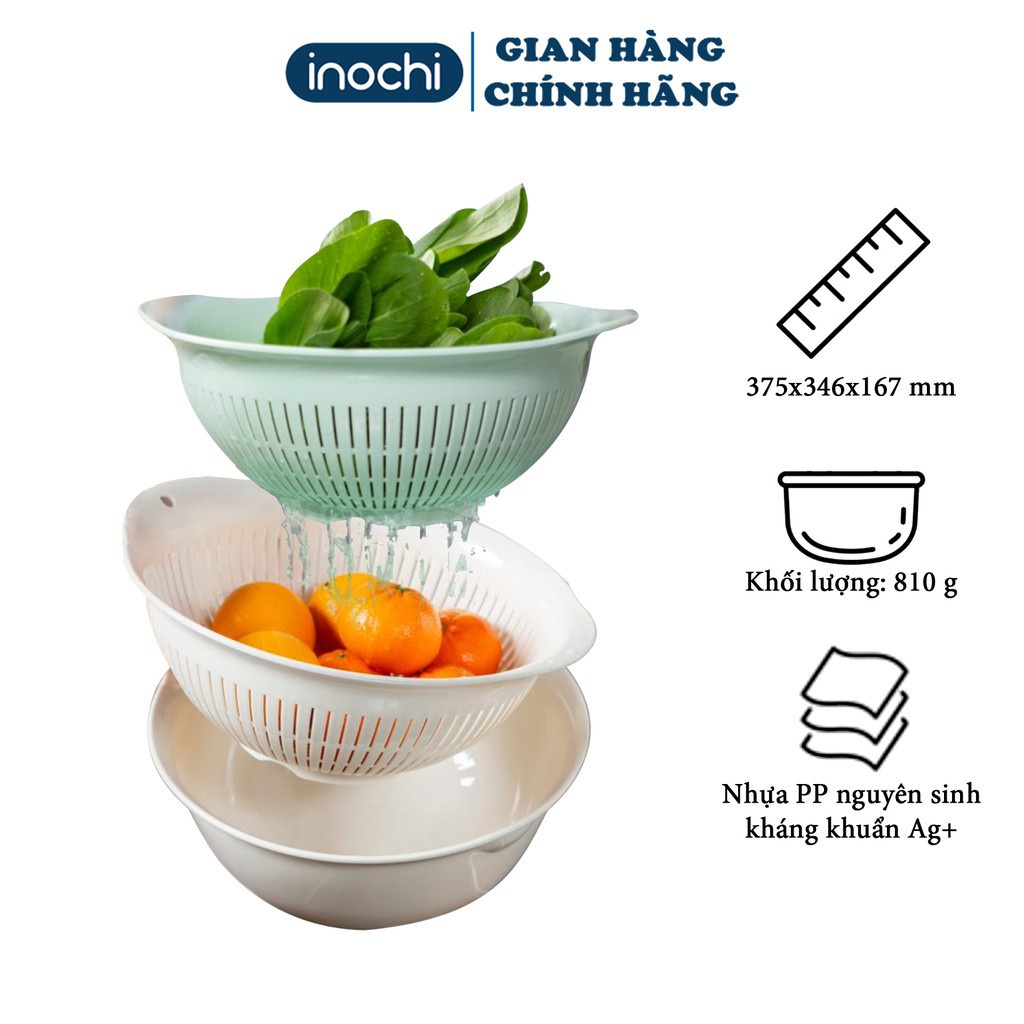 [3 size] Thau Nhựa Cao Cấp Yoko Inochi Nhật Bản Loại Lớn Nhựa Cao Cấp Chắc Chắn Sang Trọng Gọn Gàng An Toàn Cho Sức Khoẻ