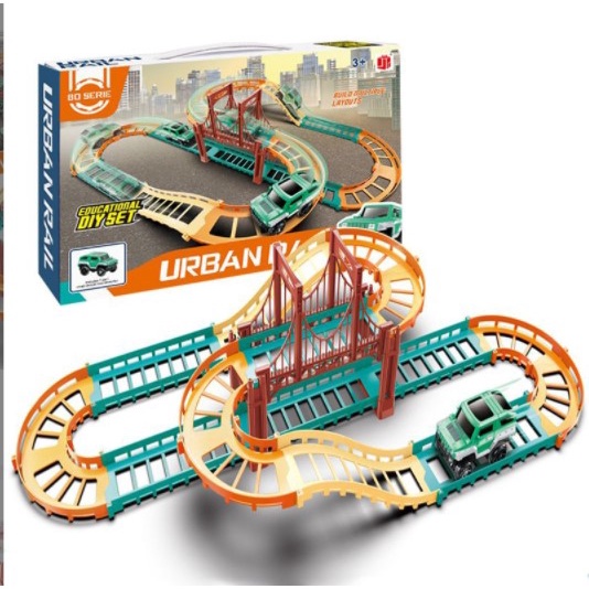 ZHAN QI TOYS Set đồ chơi  lắp ráp mô hình đường ray xe lửa chạy bằng điện DIY cho bé