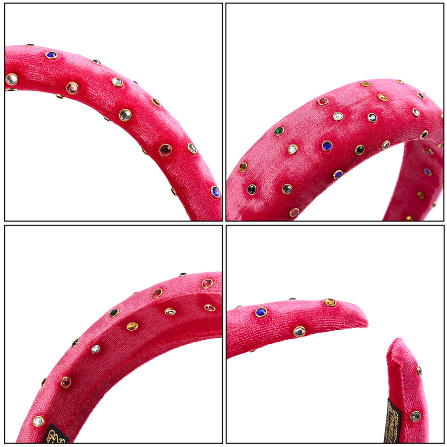 Băng Đô Cài Tóc Màu Trơn Đính Đá Lấp Lánh Phong Cách Hàn Quốc Cho Nữ